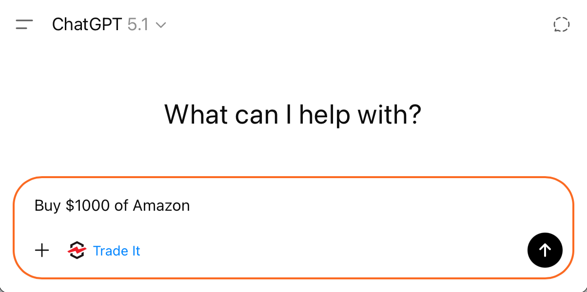 ChatGPT trading interface